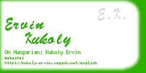 ervin kukoly business card